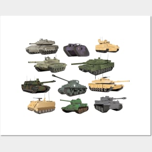 Multiple Battle Tanks Posters and Art